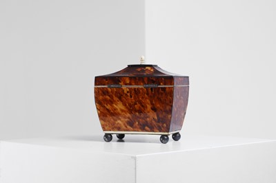 Lot 306 - A Regency tortoiseshell and ivory tea caddy