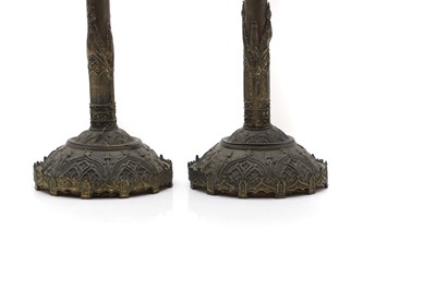 Lot 135 - A pair of Victorian Gothic Revival gilt brass telescopic fan holders