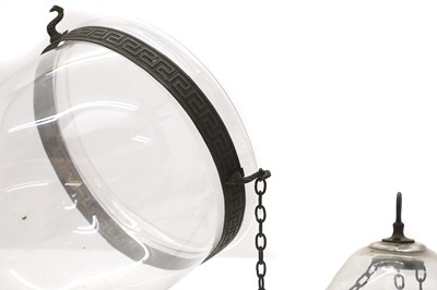 Lot 81 - A Regency style glass and gilt metal bell lantern