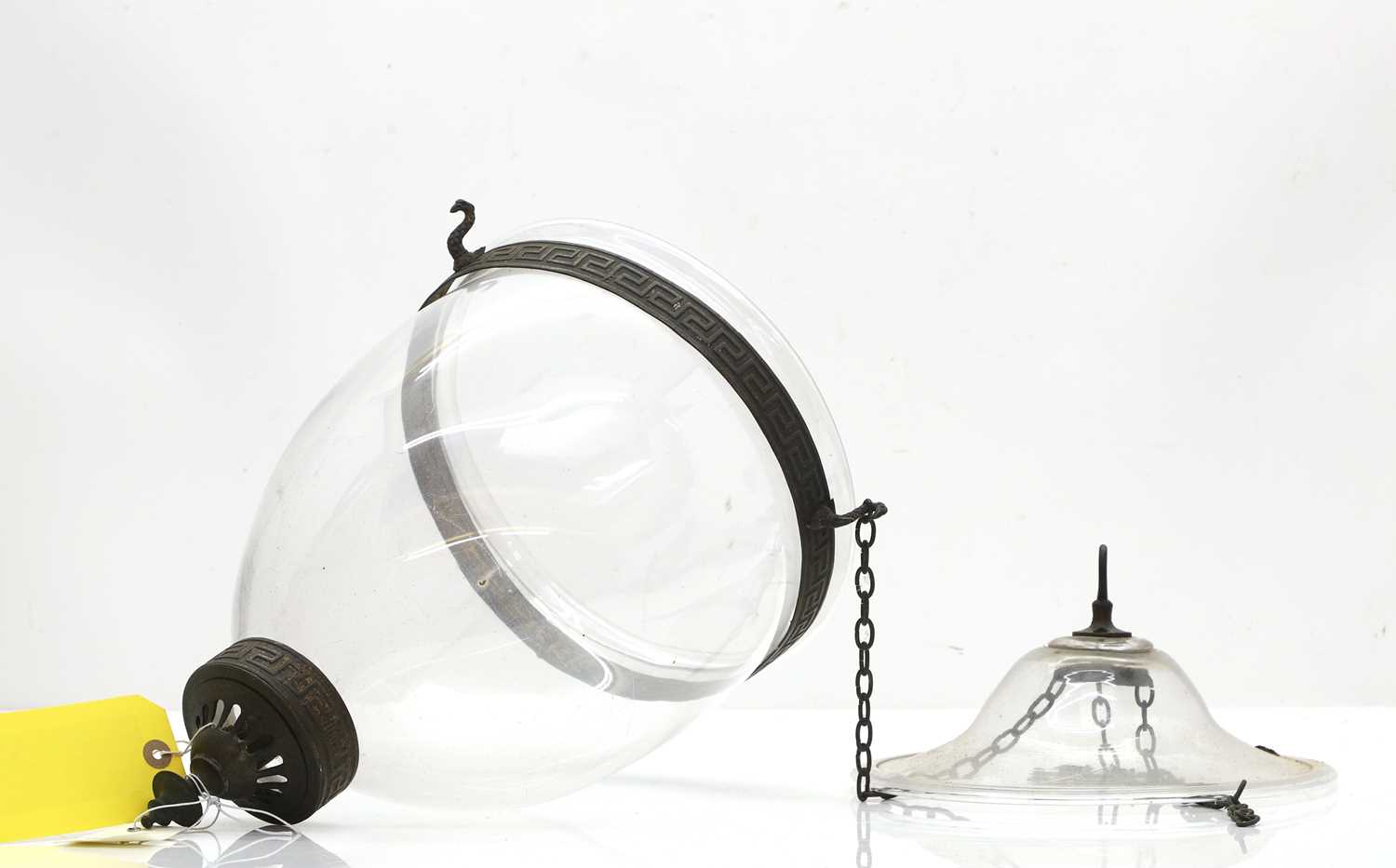 Lot 81 - A Regency style glass and gilt metal bell lantern