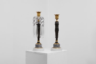 Lot 334 - A pair of Regency Egyptian Revival candelabra