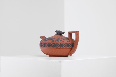 Lot 324 - A redware 'Battle of the Nile' teapot by Wedgwood