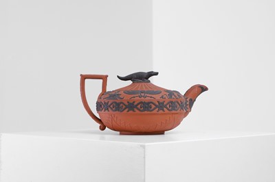 Lot 324 - A redware 'Battle of the Nile' teapot by Wedgwood