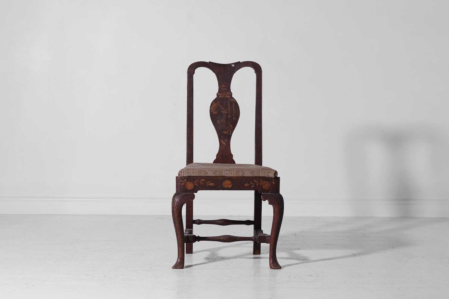 Lot 409 - A George II-style scarlet and gilt japanned side chair