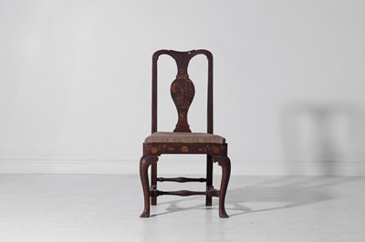 Lot 409 - A George II-style scarlet and gilt japanned side chair