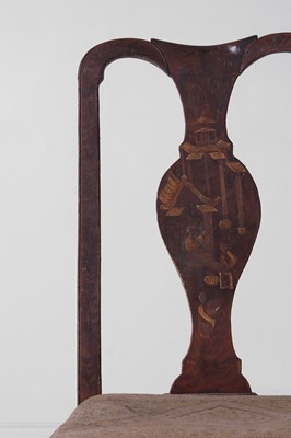 Lot 409 - A George II-style scarlet and gilt japanned side chair
