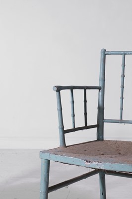 Lot 364 - A pair of Regency, painted wooden, faux bamboo elbow chairs