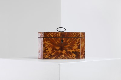 Lot 390 - A George III tortoiseshell and ivory tea caddy