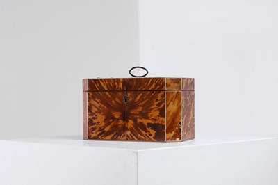 Lot 390 - A George III tortoiseshell and ivory tea caddy