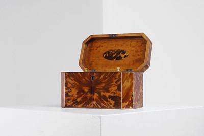 Lot 390 - A George III tortoiseshell and ivory tea caddy