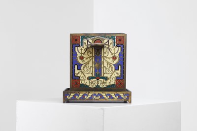 Lot 317 - A gilt-bronze and champlevé enamel jardinière on stand by Ferdinand Barbedienne