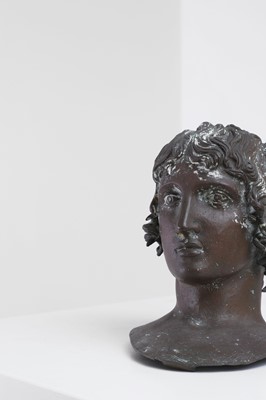 Lot 424 - A bronze bust of Mellephebe (the young Eros)