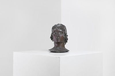 Lot 424 - A bronze bust of Mellephebe (the young Eros)
