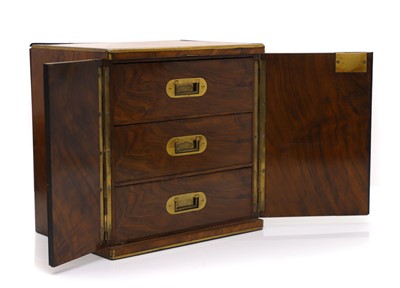 Lot 155 - A burr walnut and brass mounted collector's cabinet