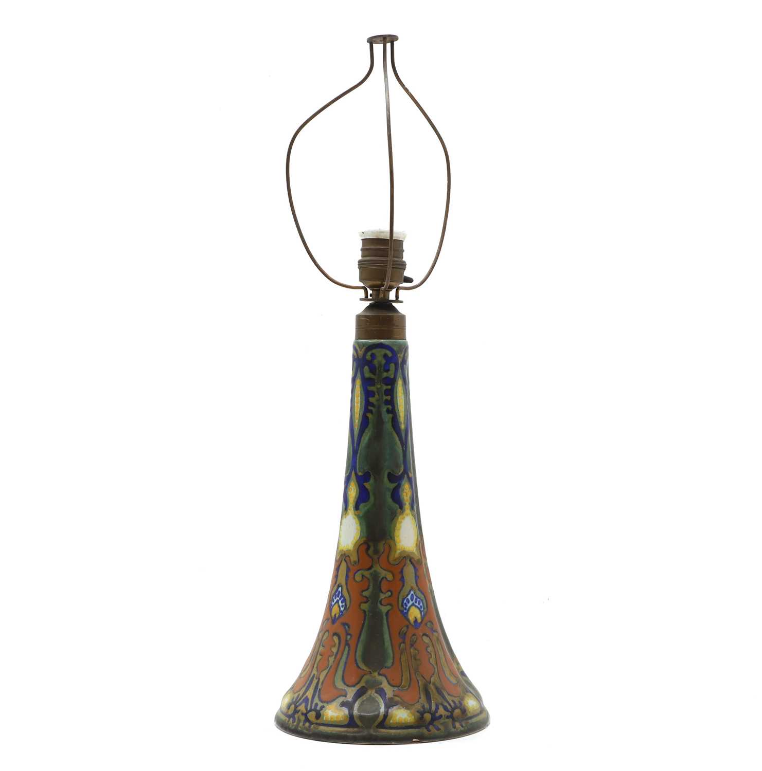 Lot 146 - A Gouda pottery lamp