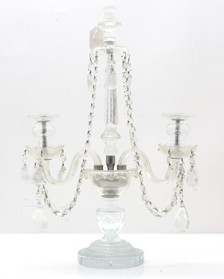 Lot 149 - A cut glass candelabra