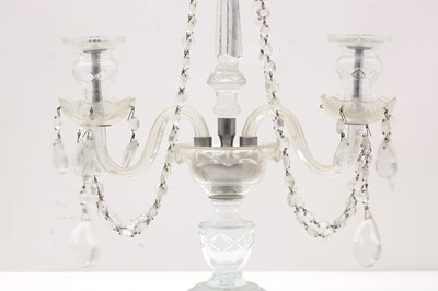 Lot 149 - A cut glass candelabra