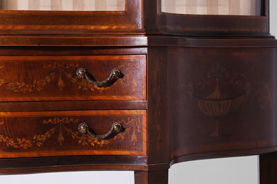 Lot 326 - A George III-style mahogany and satinwood marquetry display cabinet by Edwards & Roberts