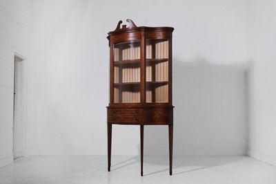 Lot 326 - A George III-style mahogany and satinwood marquetry display cabinet by Edwards & Roberts
