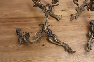 Lot 150 - Two pairs of gilt metal Rococco wall lights