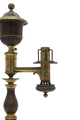 Lot 145 - A brass colza style oil lamp