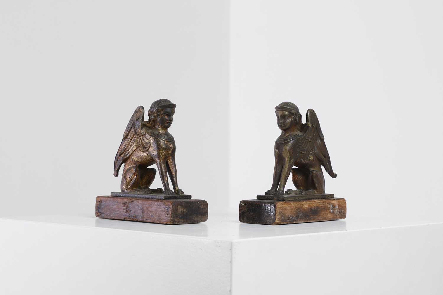Lot 391 - A pair of grand tour gilt-metal bookends