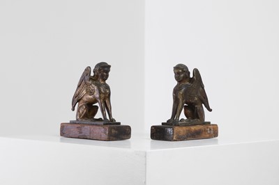 Lot 391 - A pair of grand tour gilt-metal bookends