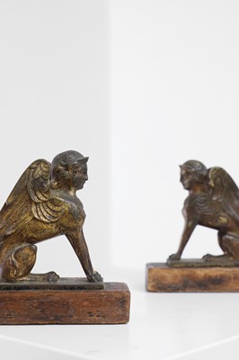 Lot 391 - A pair of grand tour gilt-metal bookends