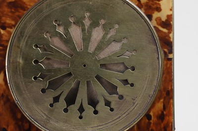 Lot 350 - A gilt-brass and tortoiseshell mantel clock by Andrew Barrett & Sons