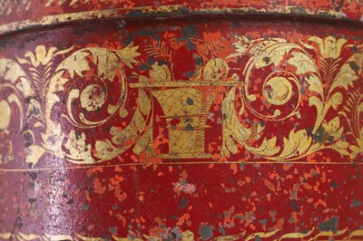 Lot 387 - A Regency toleware egg warmer