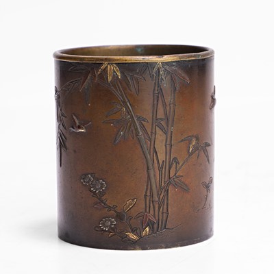 Lot 62 - A Japanese bronze small vase