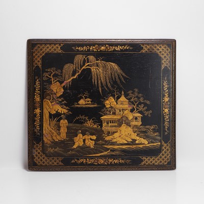 Lot 339 - A Chinese lacquered panel