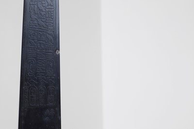 Lot 307 - A large grand tour black stone model of Cleopatra's Needle