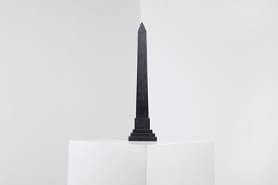 Lot 307 - A large grand tour black stone model of Cleopatra's Needle
