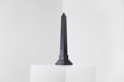 Lot 307 - A large grand tour black stone model of Cleopatra's Needle