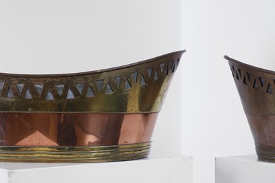 Lot 372 - A pair of copper and brass baskets