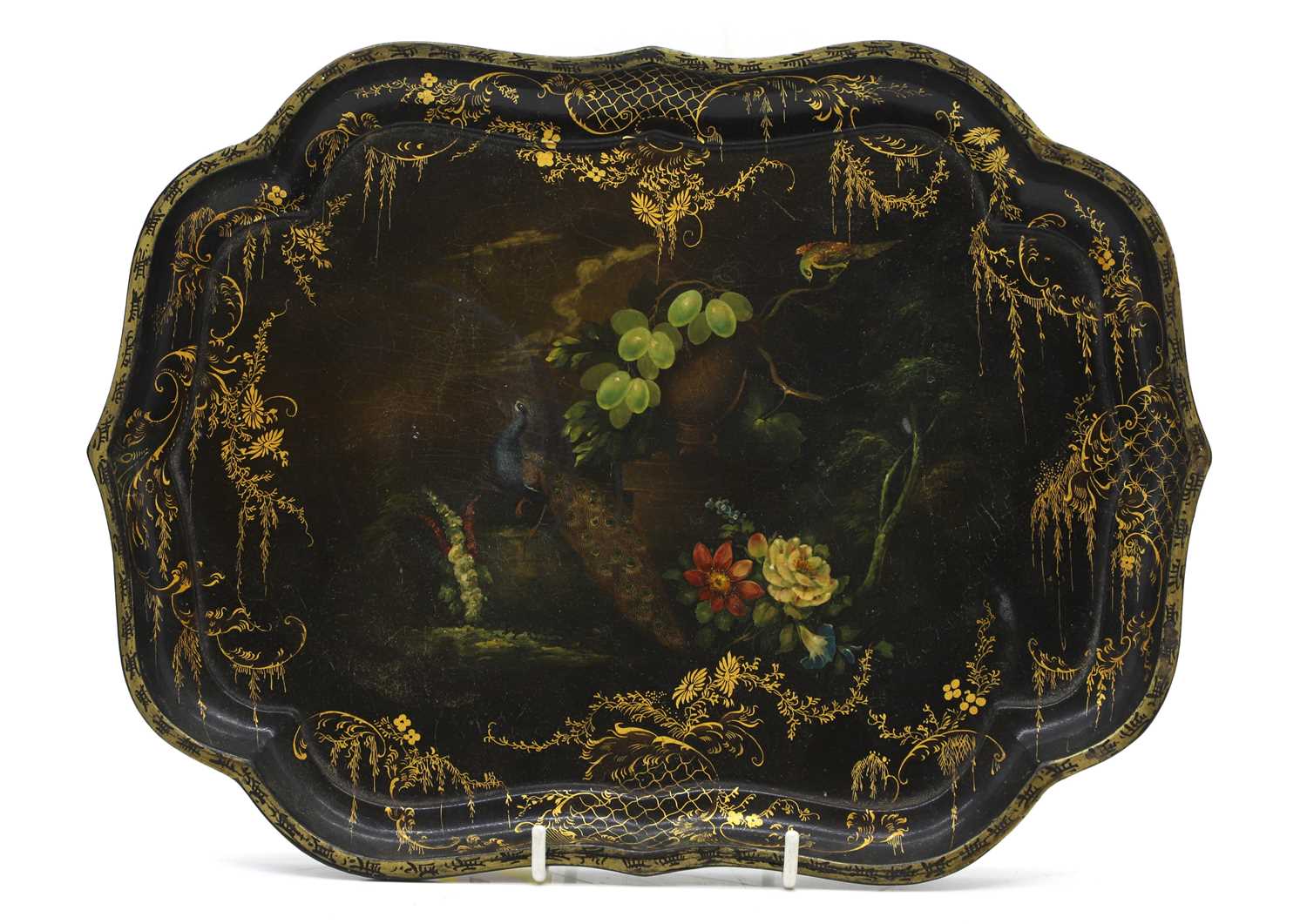 Lot 102 - A black lacquered serving tray