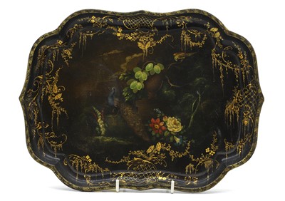 Lot 102 - A black lacquered serving tray