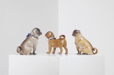 Lot 333 - A painted porcelain pug dog by Meissen