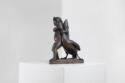 Lot 431 - A bronze figure group after the antique