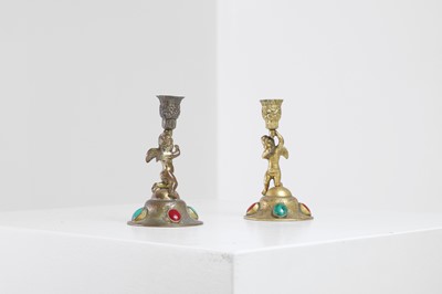Lot 314 - Two ormolu candlesticks