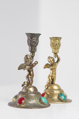 Lot 314 - Two ormolu candlesticks