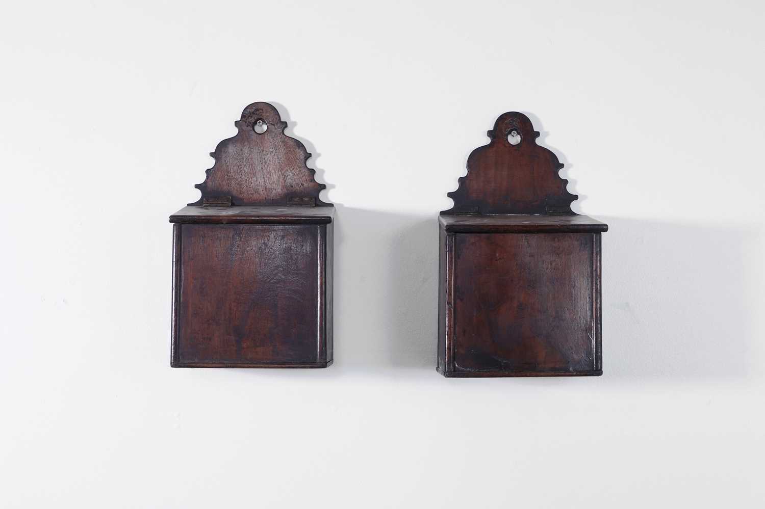 Lot 369 - A pair of mahogany salt boxes