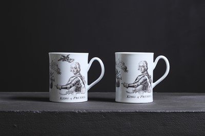 Lot 332 - Two Worcester King of Prussia mugs