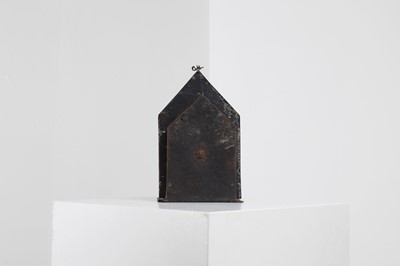 Lot 408 - A folk art steel and brass money box