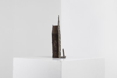 Lot 408 - A folk art steel and brass money box