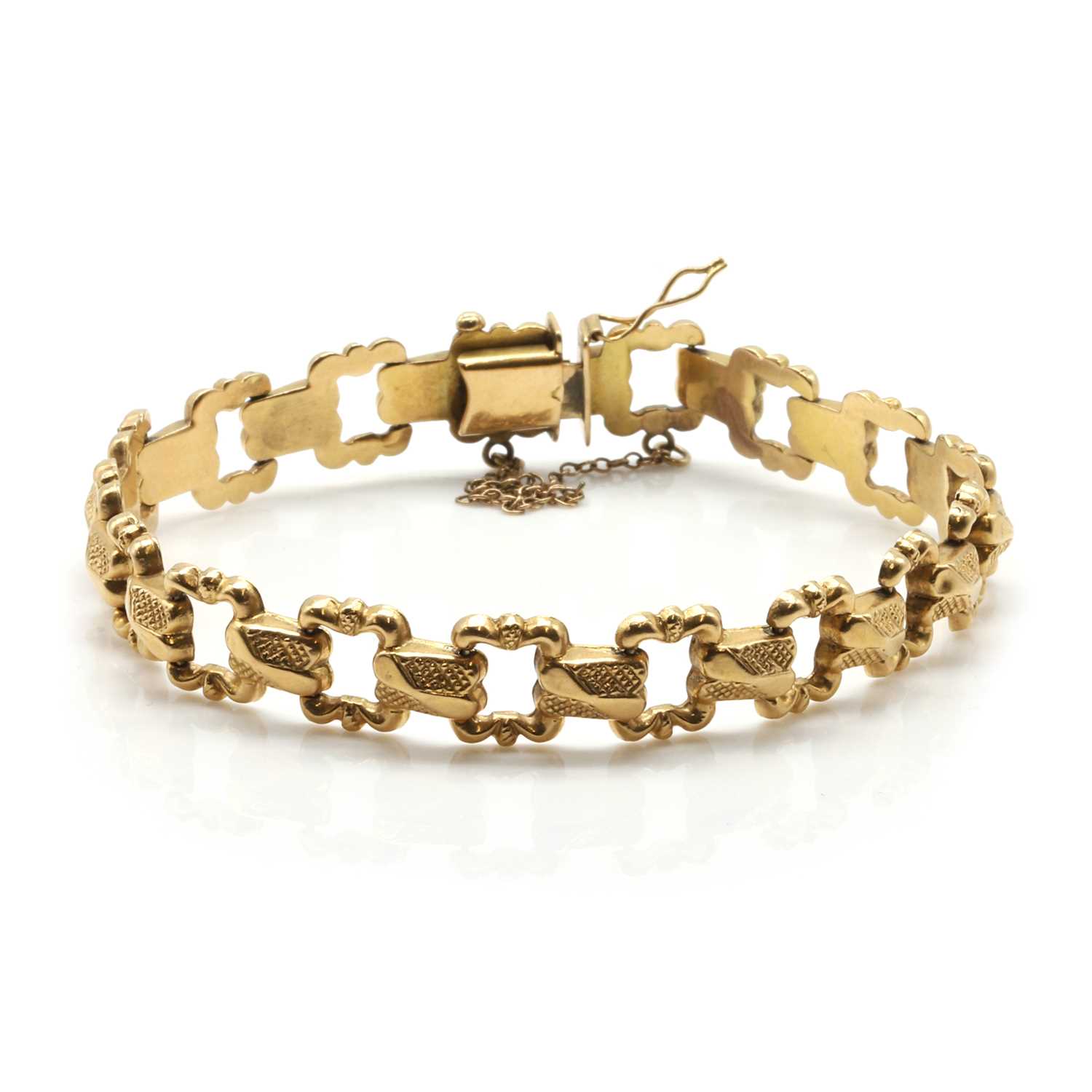 Lot 93 - A fancy link gold bracelet