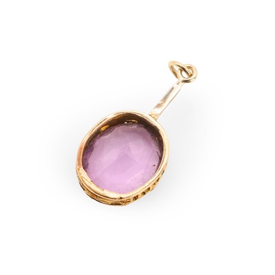Lot 10 - A Victorian amethyst set 'Amitié' pendant