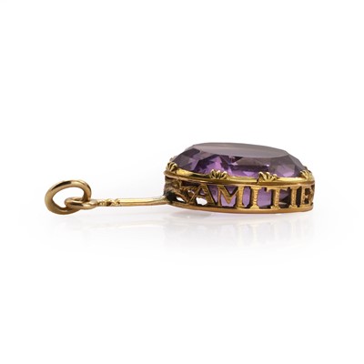 Lot 10 - A Victorian amethyst set 'Amitié' pendant