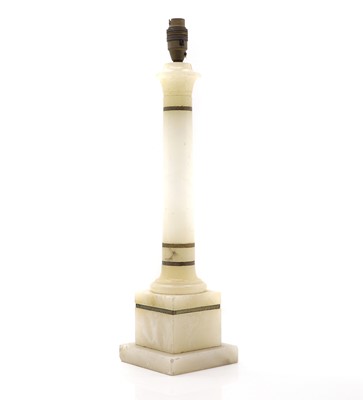 Lot 147 - An alabaster lamp base